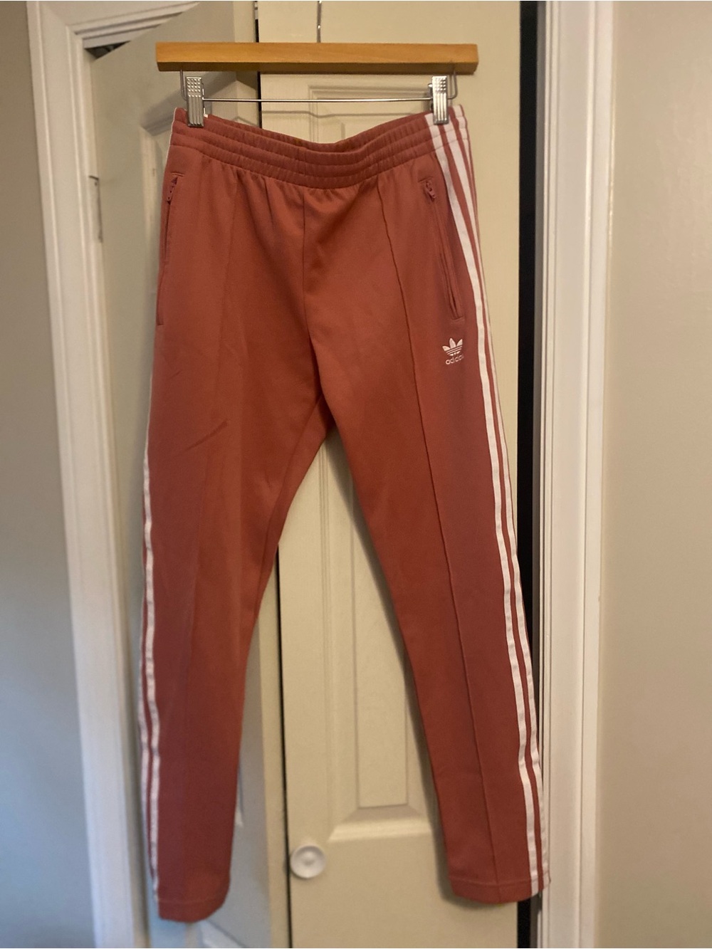 Adidas pink Track Pants with White Stripes - Picture 1 of 4